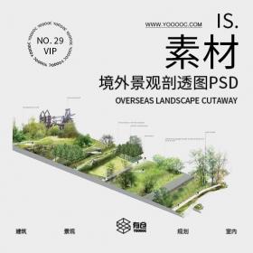 境外景观剖透图PSD