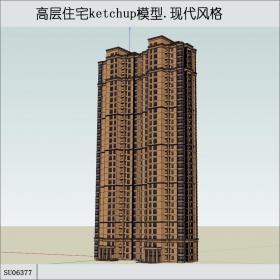 SU06377高层住宅，现代主义风格，35层
