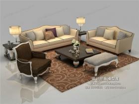 欧式风格沙发组合3Dmax模型 (66)