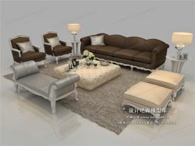 欧式风格沙发组合3Dmax模型 (48)