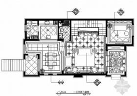 精品豪华欧式风格三层别墅室内装修施工图（含方案效果...