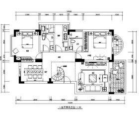 现代风格复式楼房CAD施工图（含效果图）