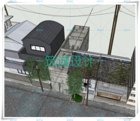 TU00013住吉的长屋带尺寸 SU+CAD+PPT 安藤忠雄大师作品