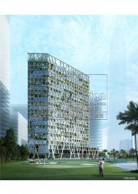 WB00066双层表皮生态绿色办公塔楼设计概念方案多分析图效...