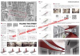 NO01151商业步行街建筑设计展psd效果图su模型cad图纸