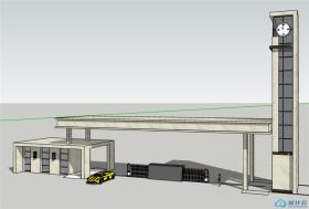 SU01041办公大门设计学生作品su模型草图大师