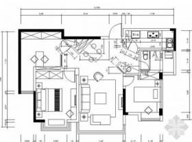 [苏州]88平现代奢华三居室样板间CAD装修施工图（含高清...