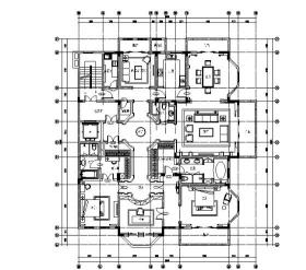 [江苏]欧式风格平层样板房CAD施工图（含效果图）