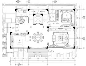 ​四居室中式风格别墅装修施工图+效果图