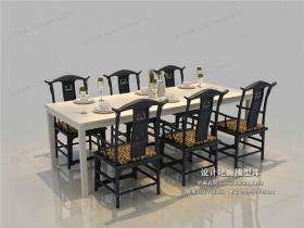 中式餐桌3Dmax模型 (7)
