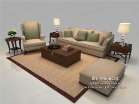 欧式风格沙发组合3Dmax模型 (73)
