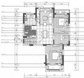 [浙江]理性黑白灰三居室室内CAD施工图（含实景图）