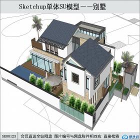 SK00123中式独栋别墅su模型