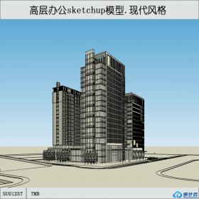 SU01257城市高层办公楼组su模型草图大师