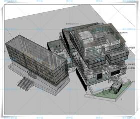 TU00273王澍 金华文化艺术中心 SU模型 +CAD 经典大师案例讲解...