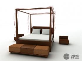 B02爱丽丝床+床头柜+床前椅