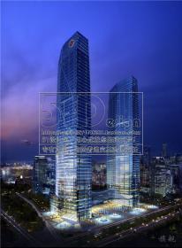 WB00061双塔超高层办公楼设计平面立面剖面概念分析效果图