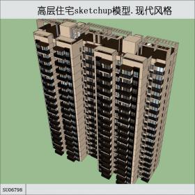 SU06798住宅，高层，现代主义风格，18层