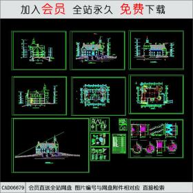 仿古建筑城堡全套CAD施工CAD