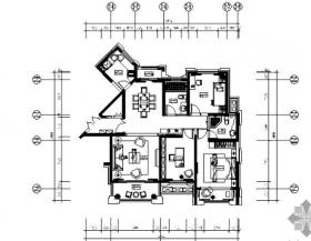 [西安]115㎡新古典三居样板房施工图（含效果）