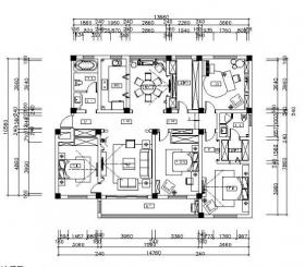 全套简欧样板房设计CAD施工图（含效果图）