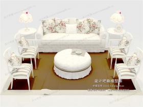 欧式风格沙发组合3Dmax模型 (65)