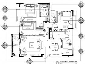 [广东]温馨舒适中型户型室内设计施工图（含方案）