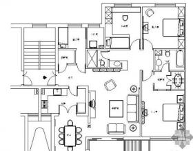 万科现代四居样板房施工图（含实景）