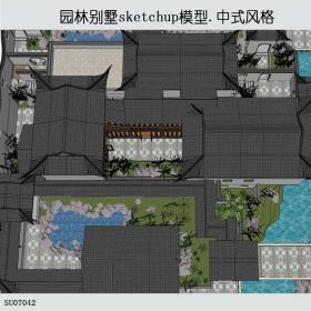 SU07042园林别墅，东方新古典，2层