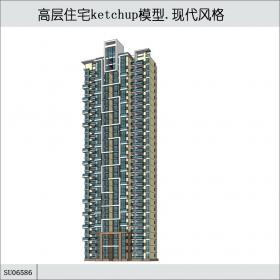 SU06586高层住宅楼，现代风格，30层