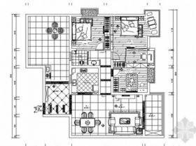 典雅简欧风格三居室样板间CAD装修施工图（含效果）