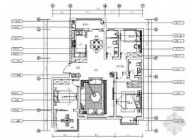 精品名师设计现代时尚三居室样板间CAD装修施工图（含软...