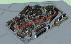 NO01143小区规划方案设计居住区建筑cad图纸总图su草图