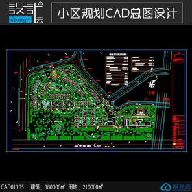 小区规划住宅建筑方案设计cad图纸资料建筑面积18万平方米