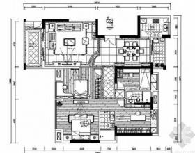 [广东]高尚住宅区欧式风格四居室室内装修施工图