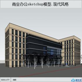 SU01177一套多层商业办公楼设计su模型草图大师学生作品