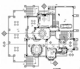 [深圳]欧式风格豪华三层别墅室内CAD装修施工图