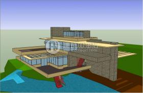 流水别墅全套 Sketchup模型/cad图纸 大师作品 耐特 别墅效果...