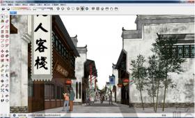 ZZ0092新中式徽派风格商业街建筑设计SU模型作品精选集