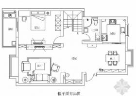 [贵州]现代简约风格复式装修CAD施工图（含效果图）