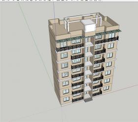 TU03102多层住宅单体建筑方案设计su模型+cad图纸
