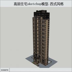SU06978高层住宅楼，西式风格，30层