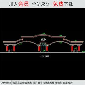 中式仿古大门CAD