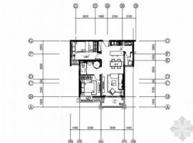 [安徽]温馨现代风格一居室室内装修施工图（含实景）