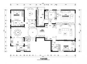 北京西山一号苑300平公寓装修施工图+效果图