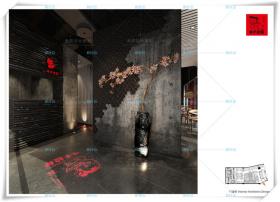 TU01180餐饮味千拉面上海西郊百联店效果图CAD施工图设计