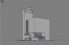 SU01400一套简洁学生设计高层办公楼su模型草图大师sketchup文件