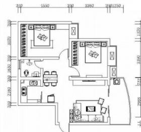 两居室设计方案（含3D文件及效果图）
