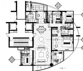 现代经典样板房四室两厅施工图（含实景）