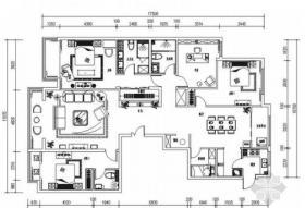 [北京]新古典主义四居室室内装修施工图（含效果）